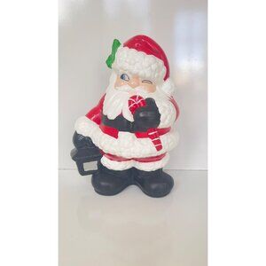Vintage Hand Painted Winking 70's Santa Claus Christmas Decoration 13"Tall
